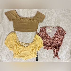 NWT Women’s Crop Tops Bundle Lot of 3 Size L
